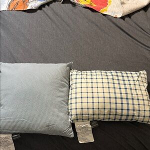 Elegant Blue and White Checkered Pillows